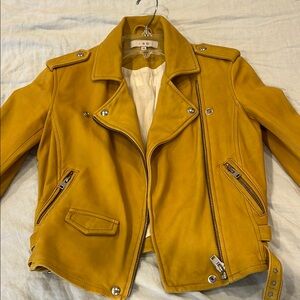 Iro Women's Yellow Leather Jacket size 36